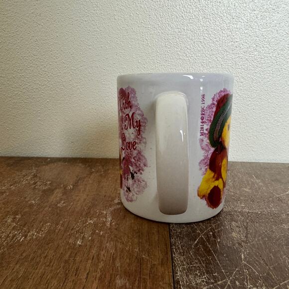 1998 VINTAGE Teddy Bear With all‎ my Love Burgundy Heart Valentine Coffee Mug - Picture 5 of 7